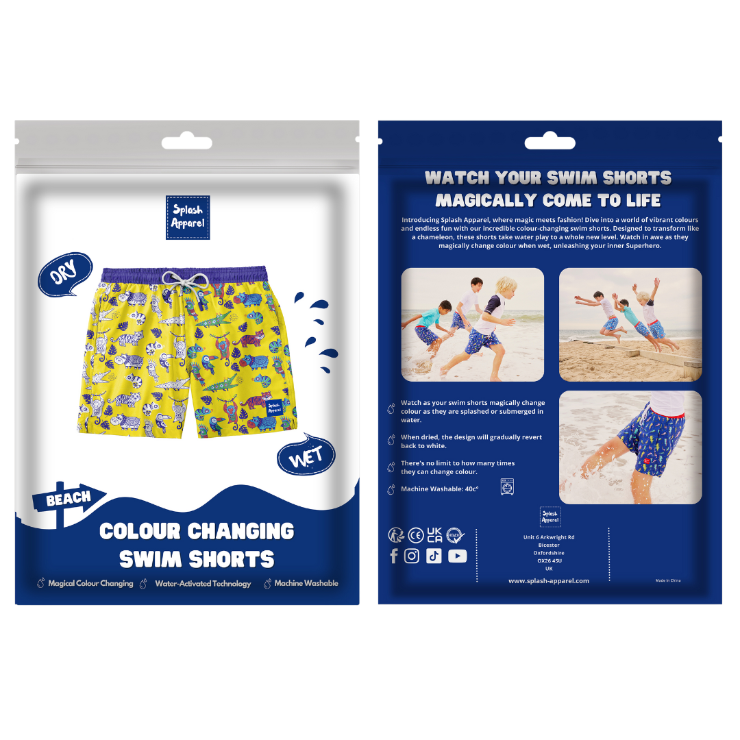 Kids Jungle Swim Shorts - Colour Changing